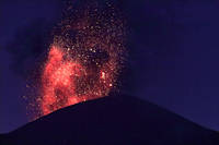eruption at dusk<br>image 2